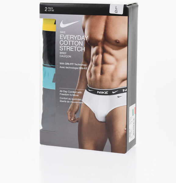 Chiloti Nike Set Of 2 Stretch Cotton Briefs With Logoed Elastic Band Black Barbati (BM 18320047) 1