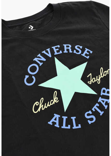 Tricouri Converse All Star Chuck Taylor Solid Color Crew-Neck T-Shirt With Pri Black Baieti (BM 18320059) 2
