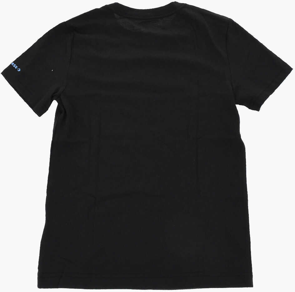 Tricouri Converse All Star Chuck Taylor Solid Color Crew-Neck T-Shirt With Pri Black Baieti (BM 18320059) 3