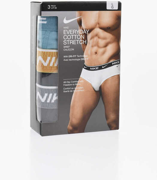 Chiloti Nike Set 3 Pairs Of Stretch Cotton Briefs With Logoed Elastic Ban Black Barbati (BM 18320068) 1