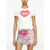 Imbracaminte Diesel Dama - Tricouri Diesel Diesel White Cotton T-Ele T-Shirt WHITE Femei (BM 18322929) - B-mall.ro