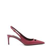 Pantofi cu toc Bordeaux Slingback Pumps With Medium Stiletto Heel And Logo Plaque On The Front In Patent Leather Woman Femei