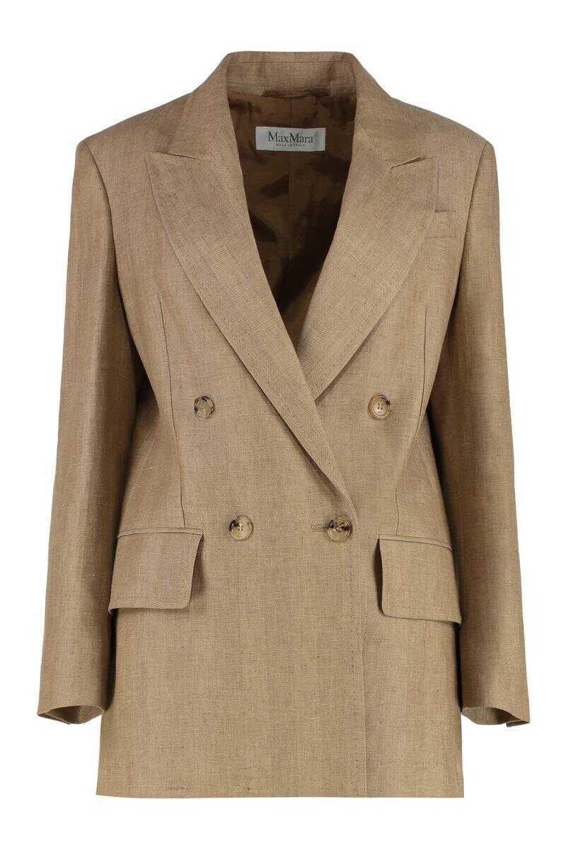 Geci Max Mara Max Mara Gerla Linen Jacket Brown Femei (BM 18323793) 1