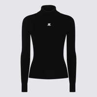 Pulovere Courrèges Black Viscose Knitwear Femei