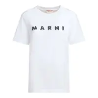 Tricouri Marni White Short-Sleeve T-Shirt With Logo Femei
