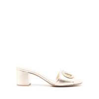 Pantofi cu toc Valentino Garavani Vlogo Cut-Out Leather Mules Femei