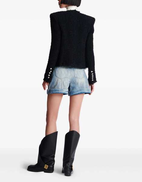 Jachete Balmain Tweed Spencer Jacket NOIR Femei (BM 18325864) 4