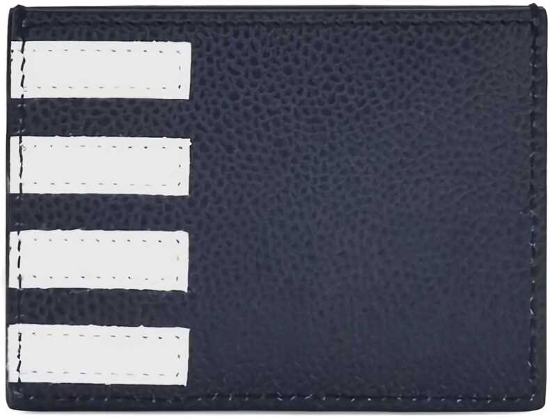 Portofele Thom Browne Leather Card Holder NAVY Barbati (BM 18325867) 2