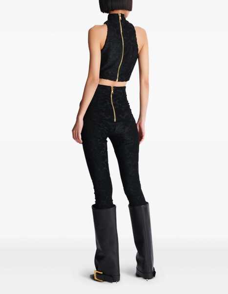 Topuri Balmain Baroque crop Top NOIR Femei (BM 18325888) 4