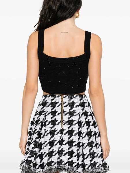 Topuri Balmain Tweed crop Top NOIR Femei (BM 18325936) 4
