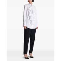 Camasi casual Dama - Camasi casual Balmain Poplin ruffle Shirt BLANC Femei (BM 18325939) - B-mall.ro