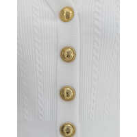 Cardigane Dama - Cardigane Balmain Ribbed and braided Cardigan BLANC Femei (BM 18325945) - B-mall.ro