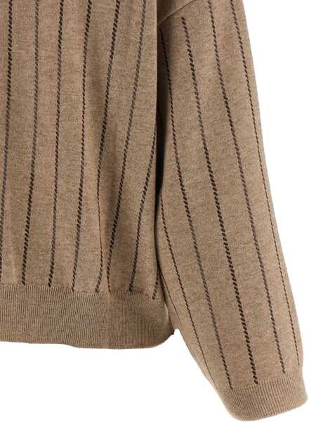 Pulovere Brunello Cucinelli Sweater with sequins BROWN Femei (BM 18325981) 4