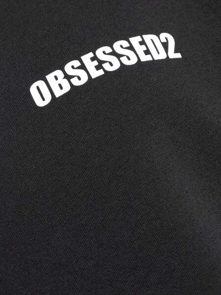 Tricouri DSQUARED2 Cotton T-Shirt BLACK  WHITE PRINT Barbati (BM 18326059) 5