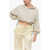 THE MANNEI Linen Blend Hooded Top With Sequined Stripes Beige