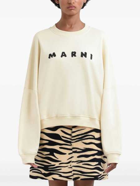 Bluze de trening Marni Cotton Sweatshirt With Print IVORY Femei (BM 18326266) 2