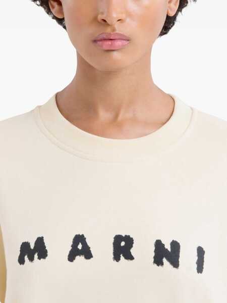 Bluze de trening Marni Cotton Sweatshirt With Print IVORY Femei (BM 18326266) 4