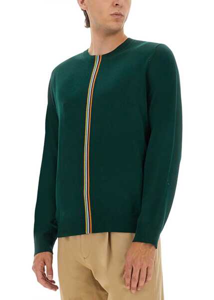 Pulovere casual Paul Smith Jersey With Striped Detail GREEN Barbati (BM 18326296) 4