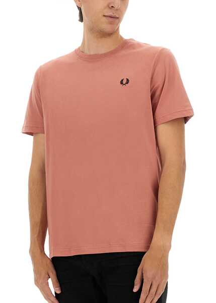 Tricouri Fred Perry Cotton T-Shirt PINK Barbati (BM 18326314) 4