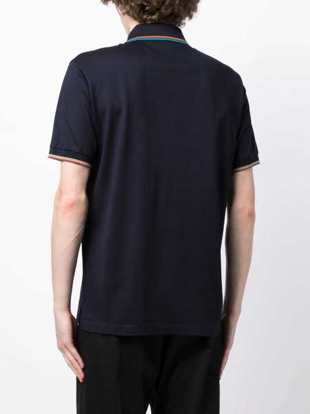 Tricouri Polo Paul Smith Cotton Polo Shirt With Zipper BLUE Barbati (BM 18326323) 4