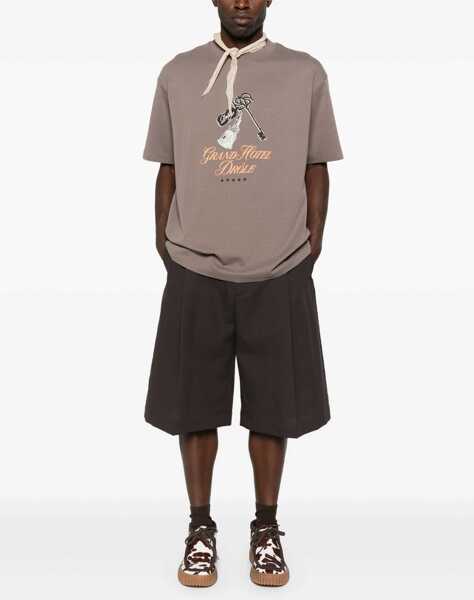 Tricouri DRLE DE MONSIEUR Grand Hotel Print T-Shirt GREY Barbati (BM 18326452) 2