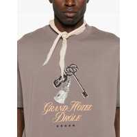 Tricouri DRÔLE DE MONSIEUR pentru Barbati - Tricouri DRLE DE MONSIEUR Grand Hotel Print T-Shirt GREY Barbati (BM 18326452) - B-mall.ro