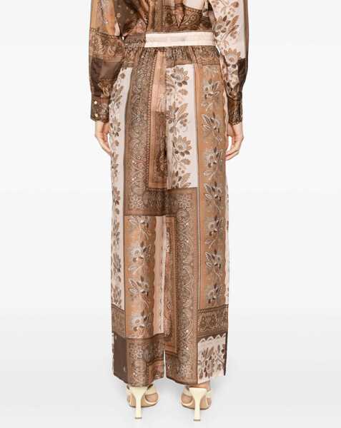 Pantaloni casual ZIMMERMANN Lucky Relazed Pants BROWN Femei (BM 18327010) 4