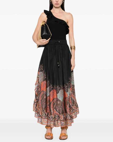 Fuste ZIMMERMANN Rhiannon Ruffle Maxi Skirt BLACK Femei (BM 18327028) 2