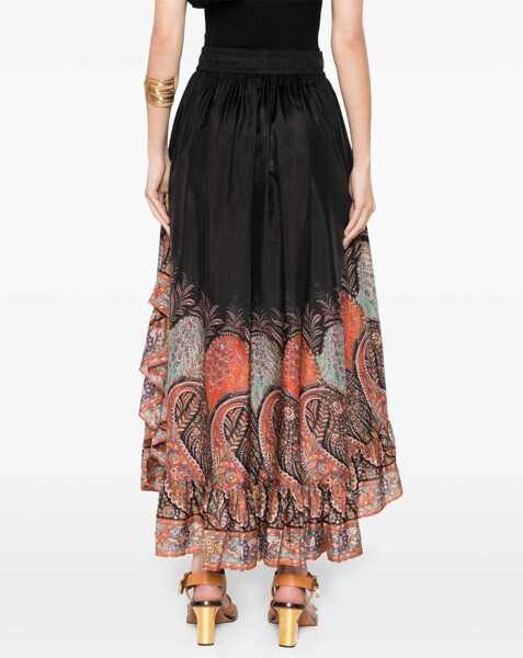 Fuste ZIMMERMANN Rhiannon Ruffle Maxi Skirt BLACK Femei (BM 18327028) 4