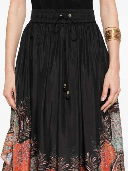 Fuste ZIMMERMANN Rhiannon Ruffle Maxi Skirt BLACK Femei (BM 18327028) 5
