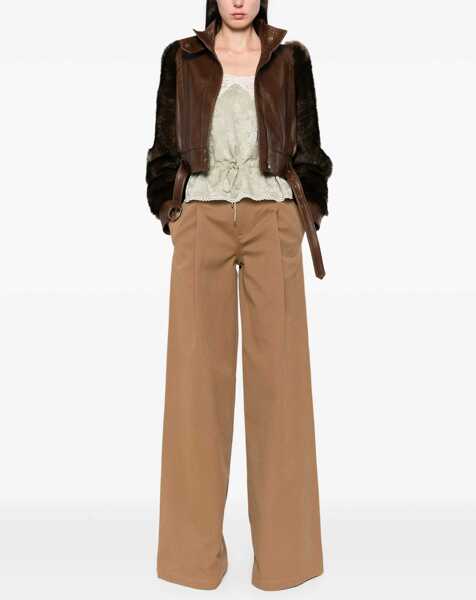 Pantaloni casual Chloe Wide-Leg Trousers BROWN Femei (BM 18327037) 2