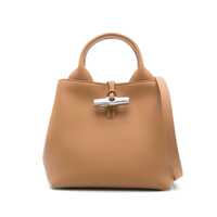 Genti de mana Longchamp 'Le Roseau' Beige Handbag  With Toggle Closure In Grained Leather Woman