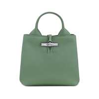 Genti de mana Longchamp 'Le Roseau' Green Small Handbag With Adjustable And Removable Shoulder Strap In Leather Woman