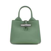 Genti de mana Longchamp 'Le Roseau' Green Handbag  With Toggle Closure In Grained Leather Woman
