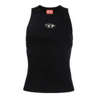 Topuri 'M-Caddix' Black Top With Oval D Logo Plaque On The Front In Viscose Blend Woman Femei