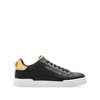 Sneakers Black Low Top Sneakers With Logo Lettering On The Tongue And Logo Detail On The Heel In Leather Woman Femei