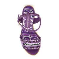 Pantofi cu toc Dolce & Gabbana Dama - Pantofi cu toc Dolce & Gabbana Sandalo Zeppa Ricamo FiloNap Purple Femei (BM 18332277) - B-mall.ro