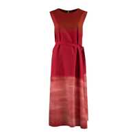 Rochii Liviana Conti Red Printed Stretch Poplin Midi Dress Femei