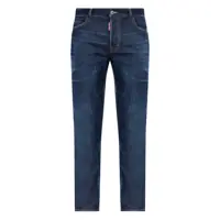 Blugi DSQUARED2 Blue Jeans With Belt Loops And Logo Patch On The Rear In Denim Man