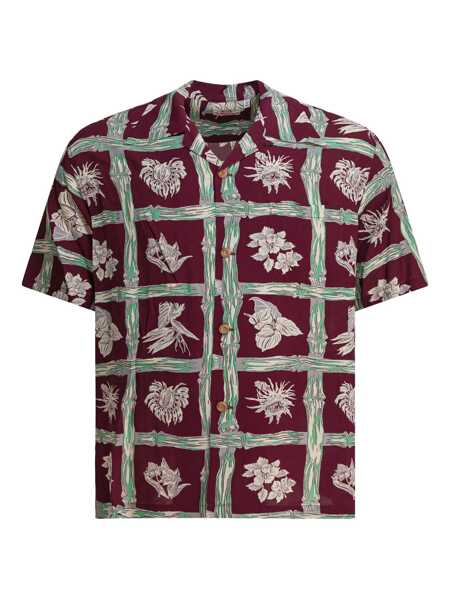 Camasi casual Sun Surf Island Plants shirt Bordeaux Barbati (BM 18334746) 1