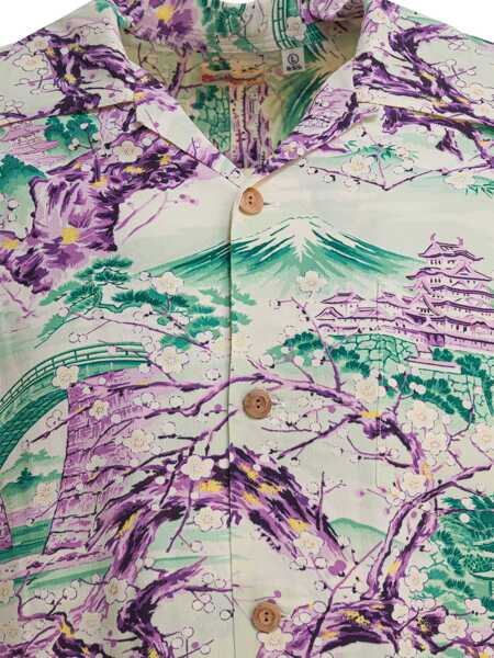 Camasi casual Sun Surf Scenery of Japan shirt Green Barbati (BM 18334761) 3