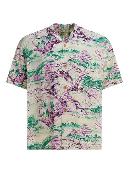 Camasi casual Sun Surf Scenery of Japan shirt Green Barbati (BM 18334761) 1