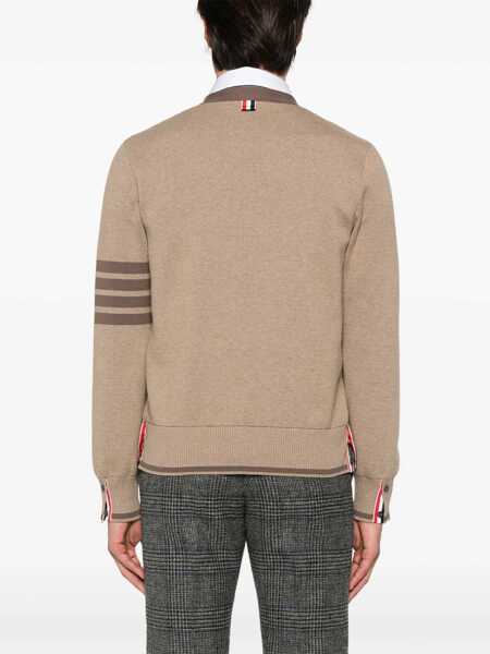 Cardigane Thom Browne Milano Cardigan MED BROWN Barbati (BM 18334999) 4