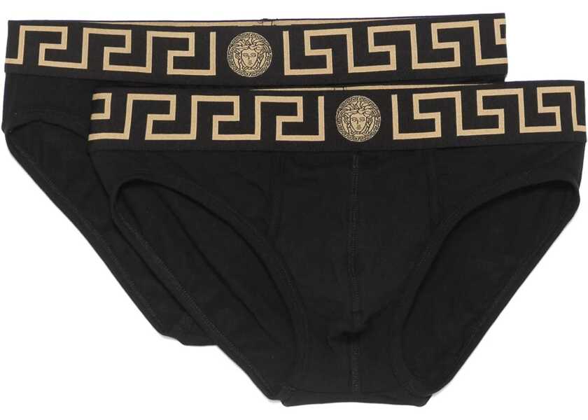 Chiloti Versace Bi-Pack Cotton Briefs BLACK Barbati (BM 18335203) 1
