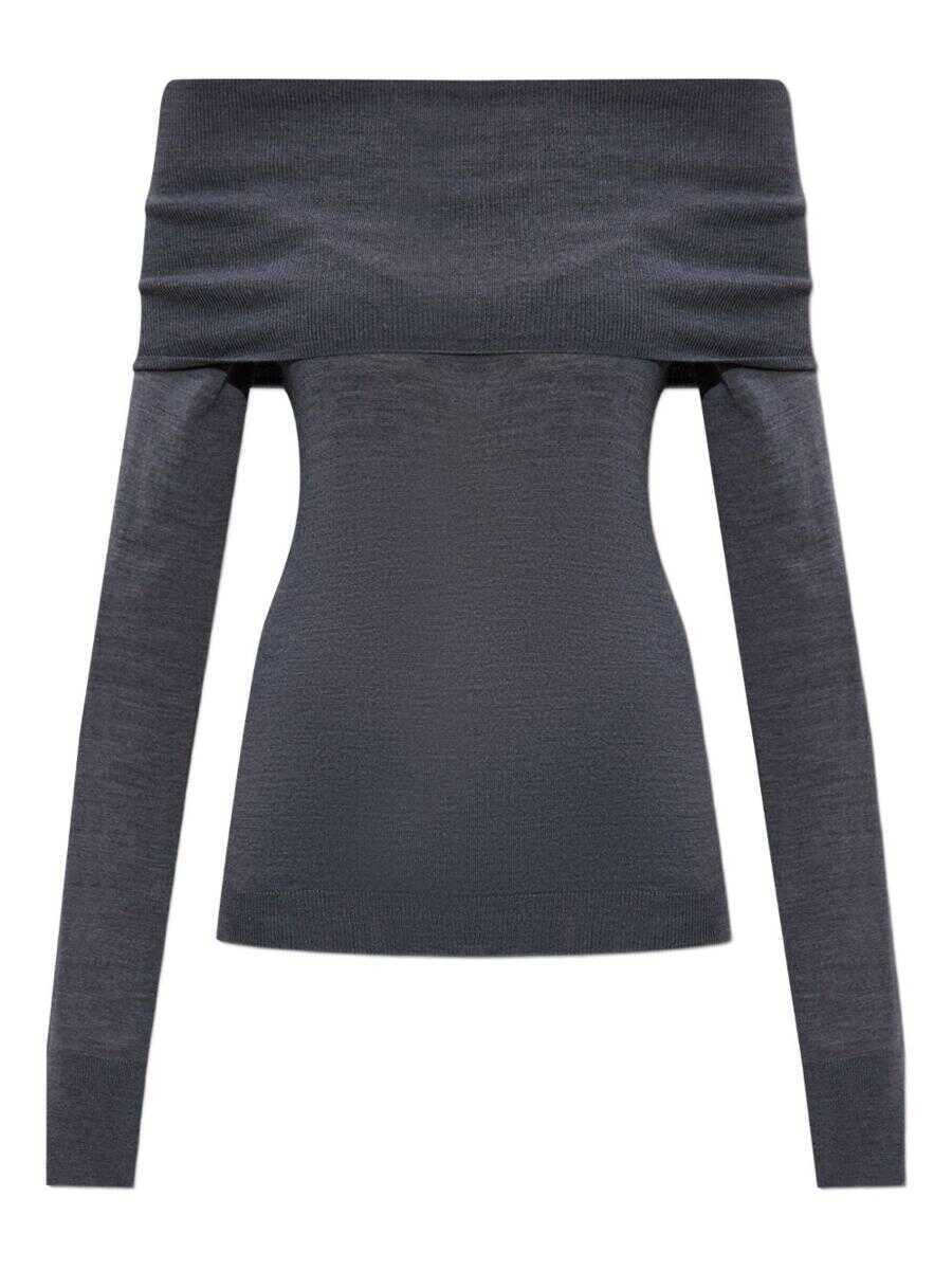 Pulovere Stella McCartney Stella McCartney Bardot Neck Sweater In Grey Virgin Wool GREY Femei (BM 18340395) 1