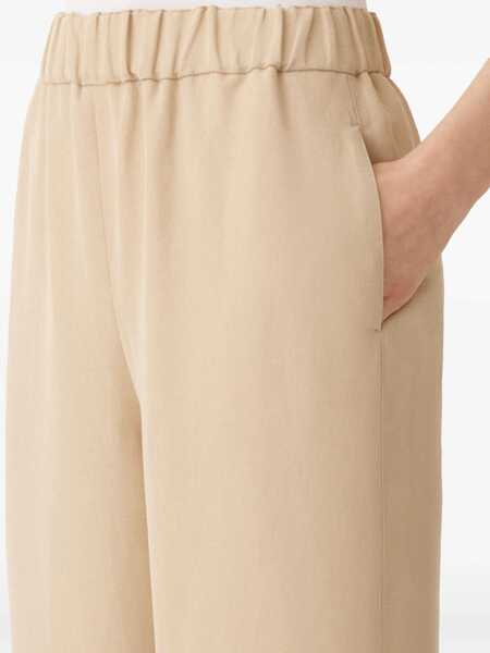 Pantaloni Fabiana Filippi VISCOSE LINEN JOGGING TROUSERS Beige Femei (BM 18341190) 5