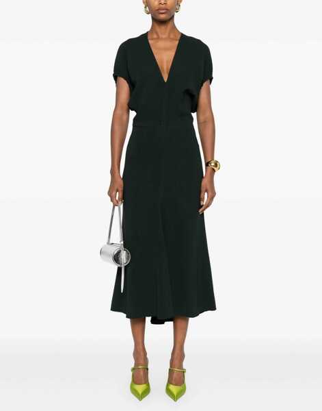 Rochii casual Victoria Beckham Blouson Midi Dress GREEN Femei (BM 18341242) 2