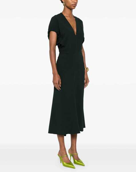 Rochii casual Victoria Beckham Blouson Midi Dress GREEN Femei (BM 18341242) 3