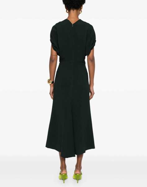 Rochii casual Victoria Beckham Blouson Midi Dress GREEN Femei (BM 18341242) 4