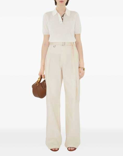 Tricouri Polo Burberry Wool Polo Shirt WHITE Femei (BM 18350791) 2